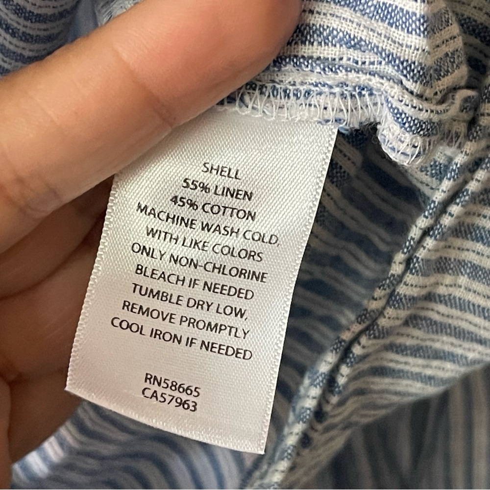 Treasure & Bond, Women’s Blue & White Striped Longsleeve Button Shirt, Size S - Picture 5 of 6